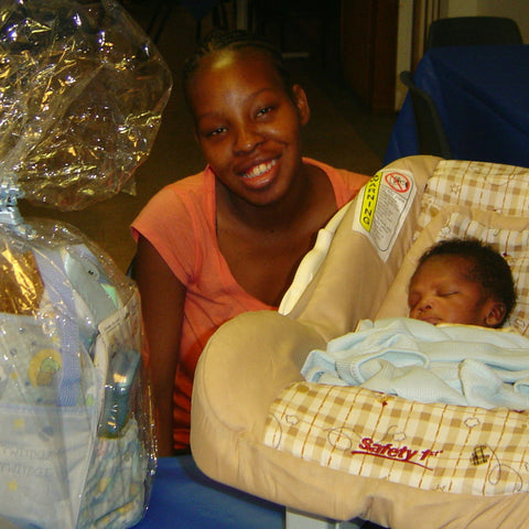 Give a gift that matters: a donation in your friend's name. This gift will provide a new mother a baby bag filled with bibs, baby blankets, pacifiers, wash clot